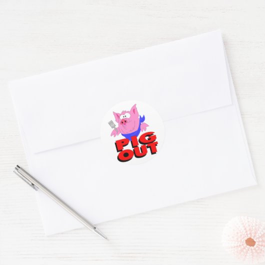 Schwein Runder Aufkleber (Umschlag)