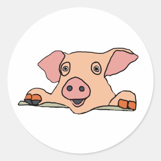 Schwein Runder Aufkleber (Vorderseite)