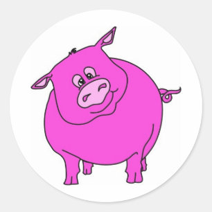 Schwein Runder Aufkleber