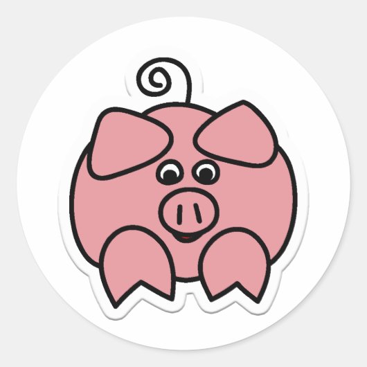 Schwein Runder Aufkleber (Vorderseite)