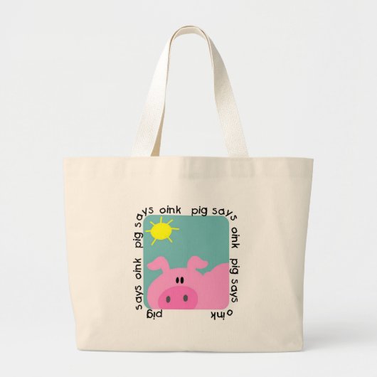 Schwein sagt Oink T-Shirts und Geschenke Jumbo Stoffbeutel (Vorne)