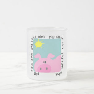 Schwein sagt Oink T-Shirts und Geschenke Mattglastasse