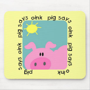 Schwein sagt Oink T-Shirts und Geschenke Mousepad