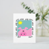 Schwein sagt Oink T-Shirts und Geschenke Postkarte (Stehend Vorderseite)