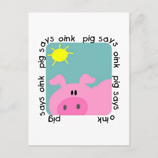 Schwein sagt Oink T-Shirts und Geschenke Postkarte (Vorderseite)