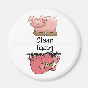 Schwein-sauberer schmutziger Spülmaschinen-Magnet Magnet