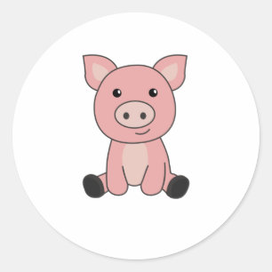 Schwein Schwein Piglet Muschel Puddle Schlamm Runder Aufkleber