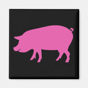 Schwein-Silhouette Magnet