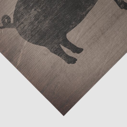 Schwein-Silhouette-rustikale Art verwittertes Seidenpapier (Ausschnitt)