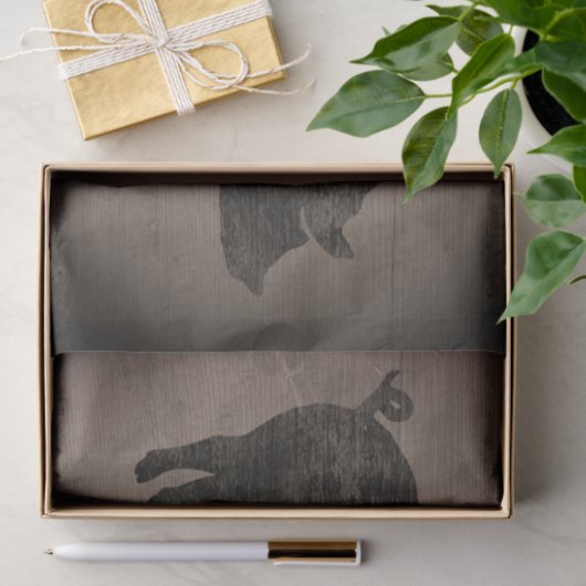 Schwein-Silhouette-rustikale Art verwittertes Seidenpapier (Geschenk)
