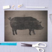 Schwein-Silhouette-rustikale Art verwittertes Seidenpapier (Handwerk)