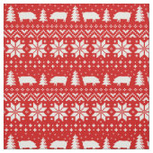 Schwein-Silhouette-Weihnachtsmuster Stoff (Muster)