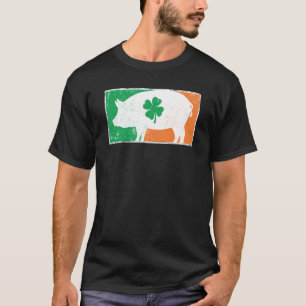 Schwein St. Patrick's Day Irische Flagge C abgenut T-Shirt