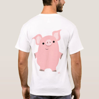Schwein stehender T - Shirt (hinten Design)