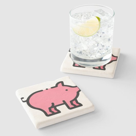 Schwein Steinuntersetzer (Seitenansicht)