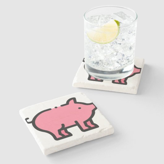 Schwein Steinuntersetzer (Seitenansicht)