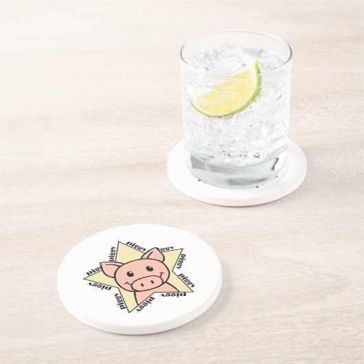 Schwein-Stern Untersetzer (Seite)