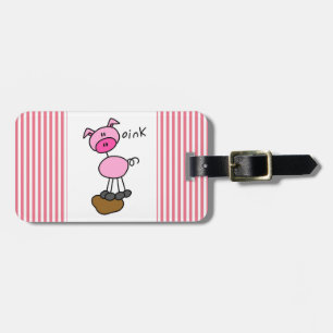 Schwein-Stick-Figur-T-Shirts und Geschenke Gepäckanhänger