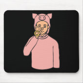 Schwein Tier ASL Handgesture Deaf Hörverlust Awar Mousepad (Vorne)