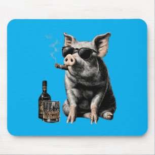 Schwein Tier Sonnenbrille Vatertag Familie Mousepad