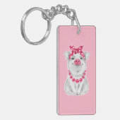 Schwein tragender Bandana Schlüsselanhänger (Vorderseite links)