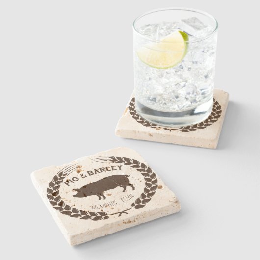 Schwein-u. Gersten-natürlicher SteinUntersetzer (Seitenansicht)