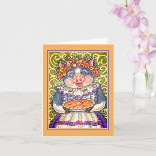 SCHWEIN- UND ACORN-PIE, ERNTEDANK MIT LIEBE KARTE (Orchidee)