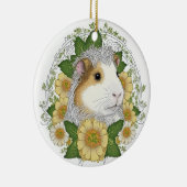 Schwein und Blume mit langer Guinea Keramik Ornament (Rechts)