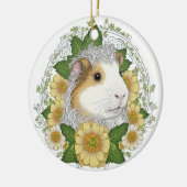 Schwein und Blume mit langer Guinea Keramik Ornament (Links)