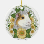 Schwein und Blume mit langer Guinea Keramik Ornament (Hinten)