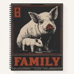 Schwein und Schwein - Sweet Mother and Baby Animal Notizblock
