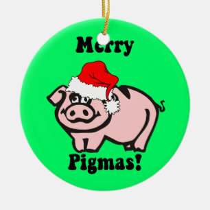 Schwein Weihnachten Keramik Ornament