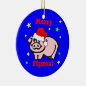 Schwein-Weihnachten Keramik Ornament (Rechts)
