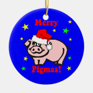 Schwein Weihnachten Keramikornament
