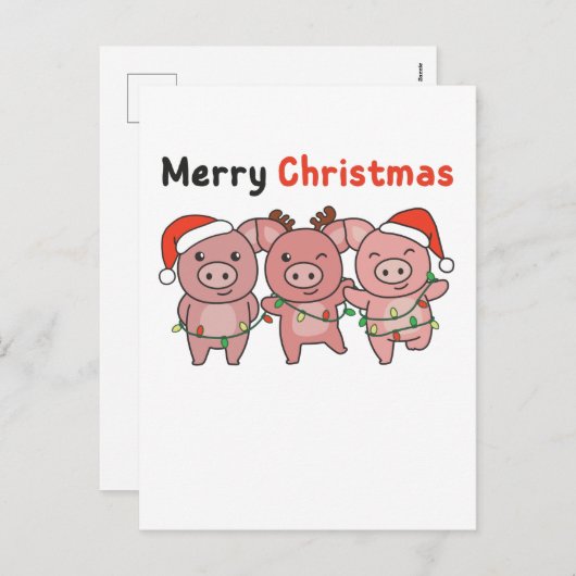 Schwein Weihnachten Niedliche Schweine Frohe Weihn (Vorne/Hinten)