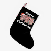 Schwein Weihnachten Niedliche Schweine Frohe Weihn Kleiner Weihnachtsstrumpf (Vorderansicht (hängend))