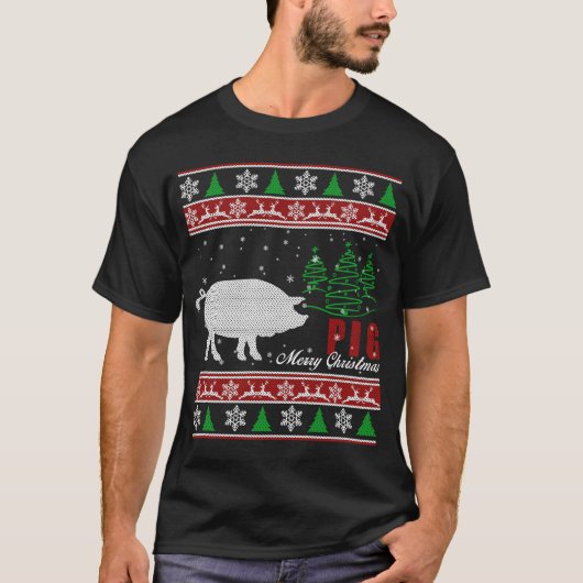 Schwein-Weihnachts-Kleidung T-Shirt (Vorderseite)