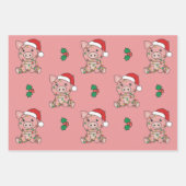 Schwein Weihnachts Wintertiere Feiertage Schweine Geschenkpapier Set (Vorderseite 3)