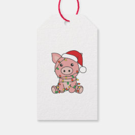 Schwein Weihnachts Wintertiere Schweine Geschenkanhänger