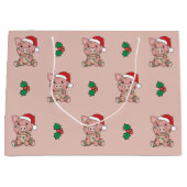 Schwein Weihnachts Wintertiere Schweine Große Gesc Geschenktüte (Vorderseite)