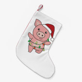 Schwein Weihnachts Wintertiere Schweine Kleiner Weihnachtsstrumpf (Vorderansicht (hängend))