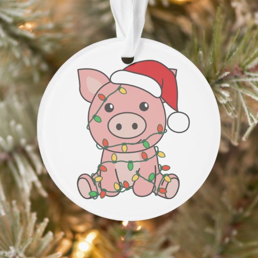 Schwein Weihnachts Wintertiere Schweine Ornament (Baum)