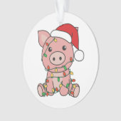 Schwein Weihnachts Wintertiere Schweine Ornament (Vorderseite)