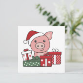 Schwein Weihnachtsgeschenk Wintertiere Schweine Einladung (Stehend Vorderseite)