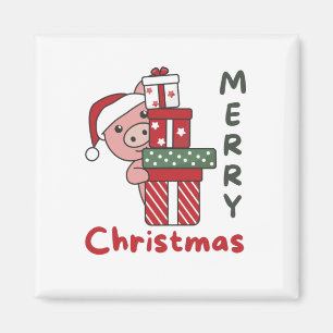 Schwein Weihnachtsgeschenk Wintertiere Schweine Magnet