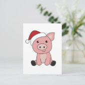 Schwein Weihnachtsschnee Wintertiere Schweine Feiertagspostkarte (Stehend Vorderseite)