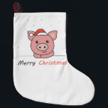 Schwein Weihnachtsschnee Wintertiere Schweine Großer Weihnachtsstrumpf<br><div class="desc">Das Schwein zu Weihnachten mit einer Weihnachtsmannmütze. Hübsche Tiere mit Geschenken und Schnee für den Urlaub. Ein süßes Weihnachtsgrüßen. Schweine sind niedliche Tiere und perfekt zu Weihnachten.</div>