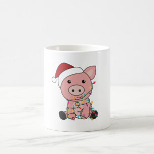 Schwein Weihnachtsschnee Wintertiere Schweine Kaffeetasse