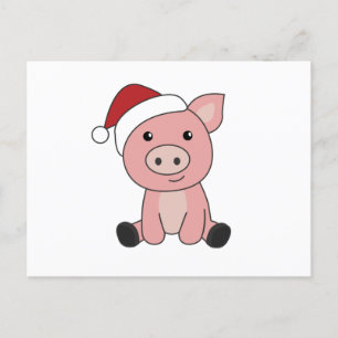 Schwein Weihnachtsschnee Wintertiere Schweine Postkarte