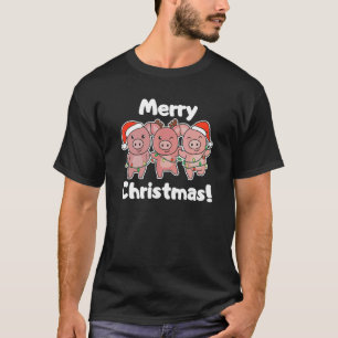Schwein Weihnachtstiere Niedlich Schweine Frohe We T-Shirt